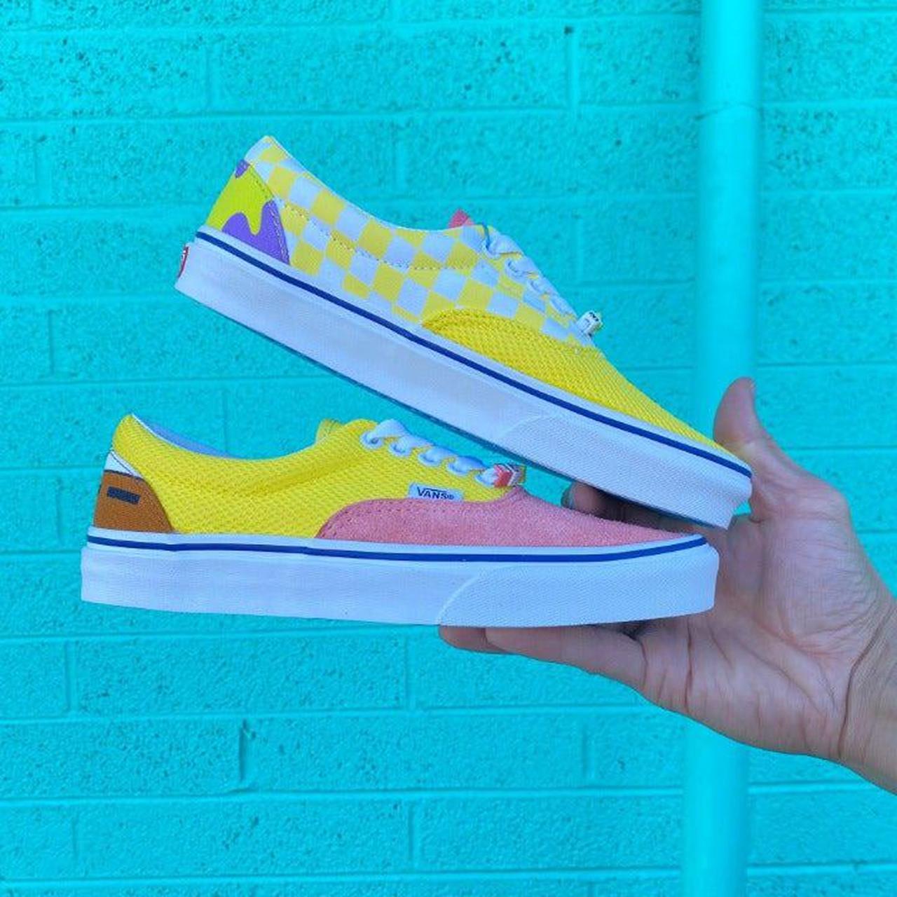 Vans blue hot sale pink yellow