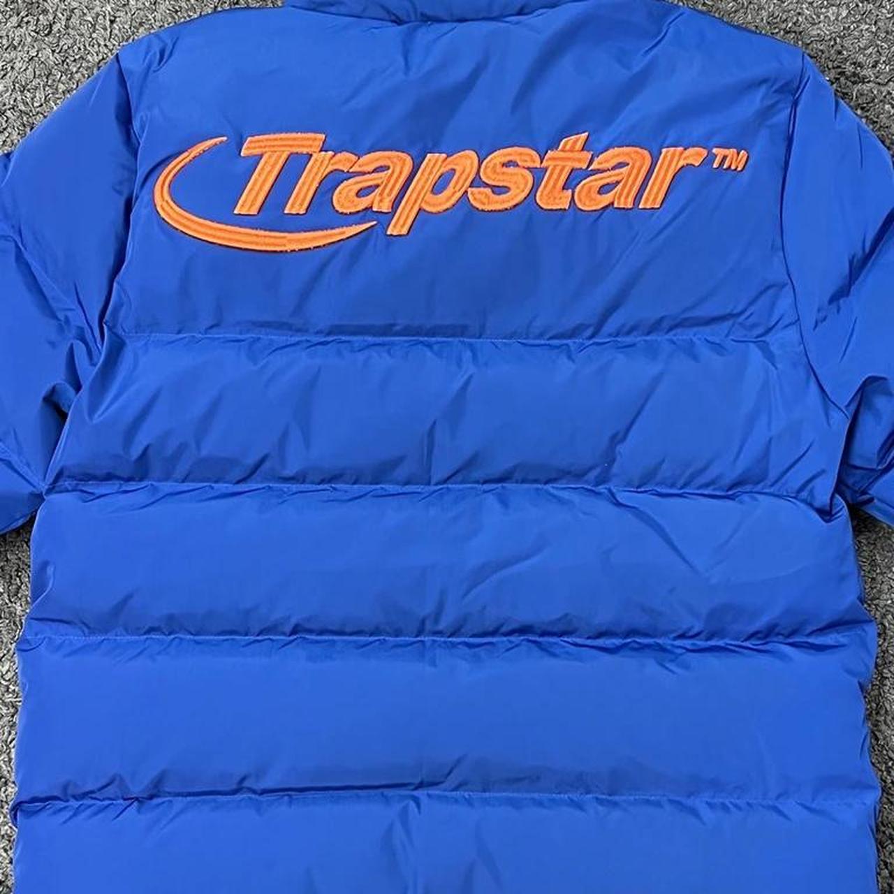 Trapstar jacket hyperdrive blue and orange available... Depop