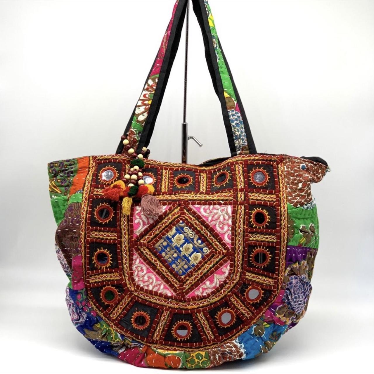 Embroidered Banjara Kantha Stitch Large Bag Kantha... - Depop