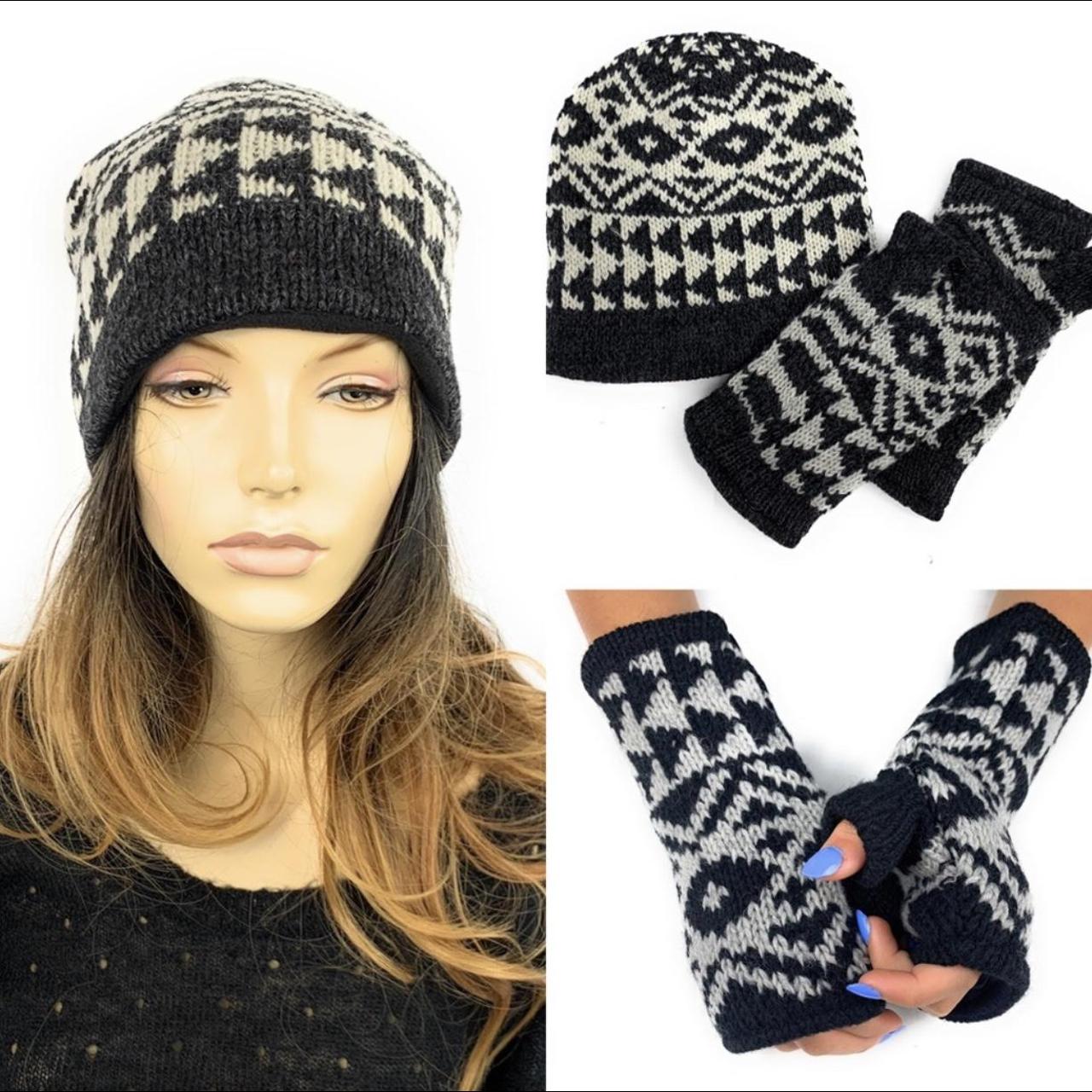 cc beanie fingerless gloves