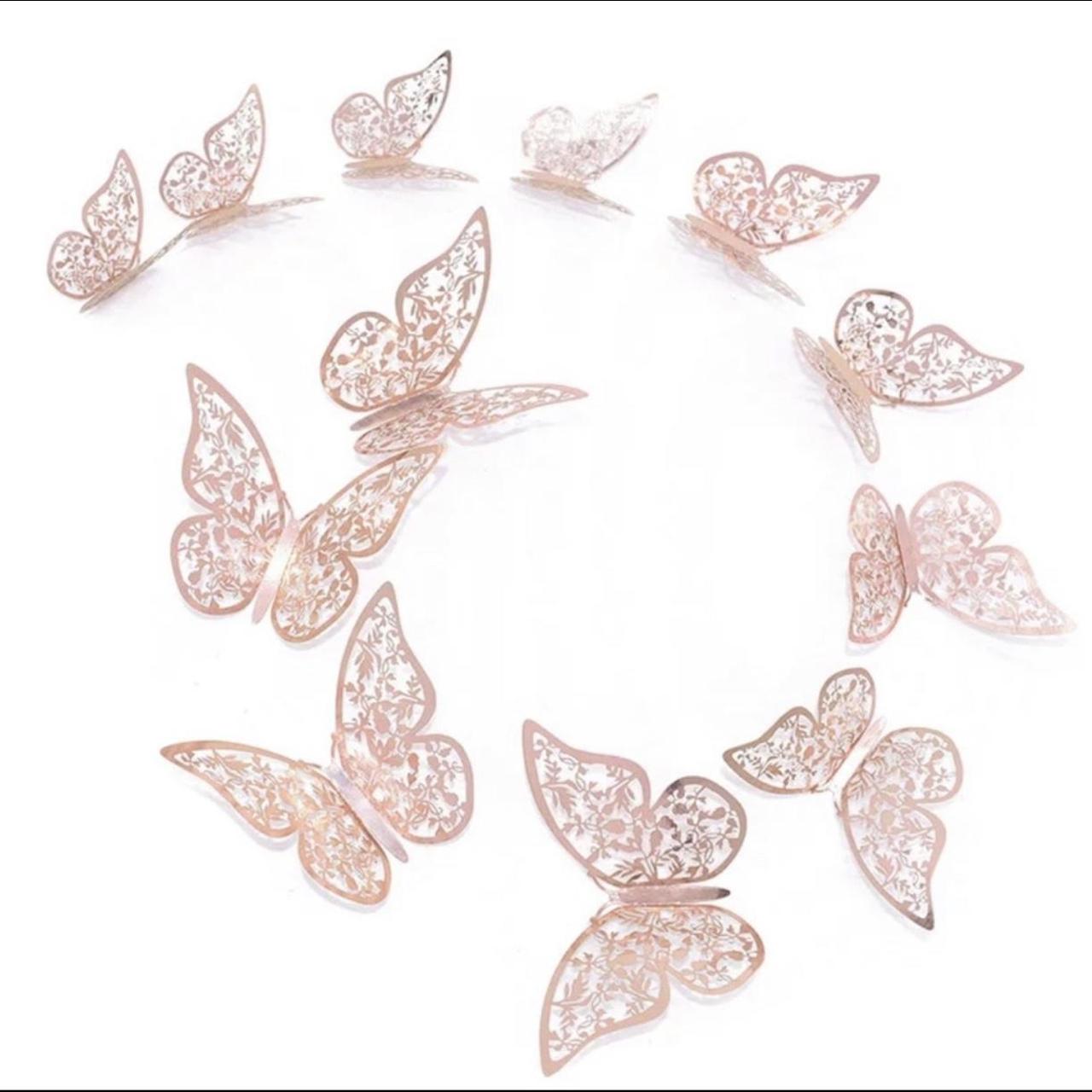 Rose Gold Butterfly Wall Decor 12 pieces golden... Depop