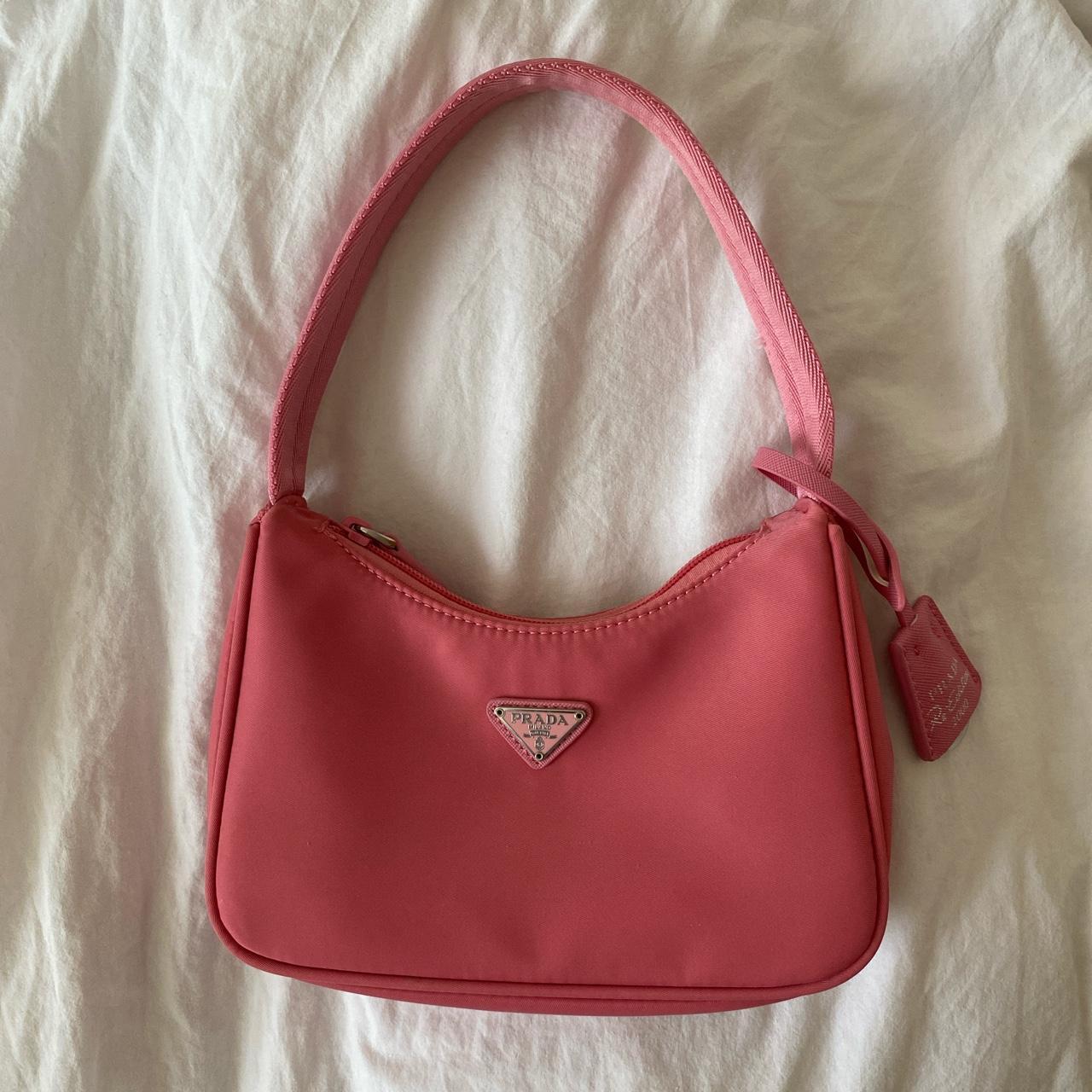 Pink prada nylon 2000 bag 💕 Never worn and in... - Depop