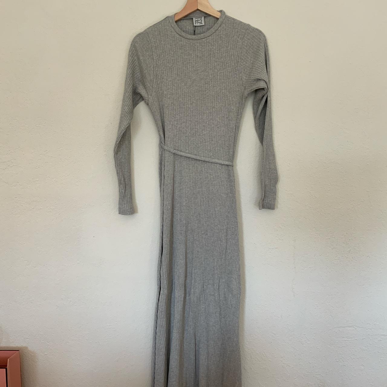 Baserange long wrap dress. Light grey ...