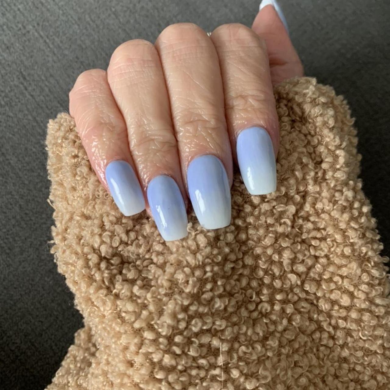 Baby blue deals and white nails