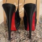 AUTHENTIC CHRISTIAN LOUBOUTIN STITCH ME 160 BLACK NAPPA LEATHER UK 40 /US 10