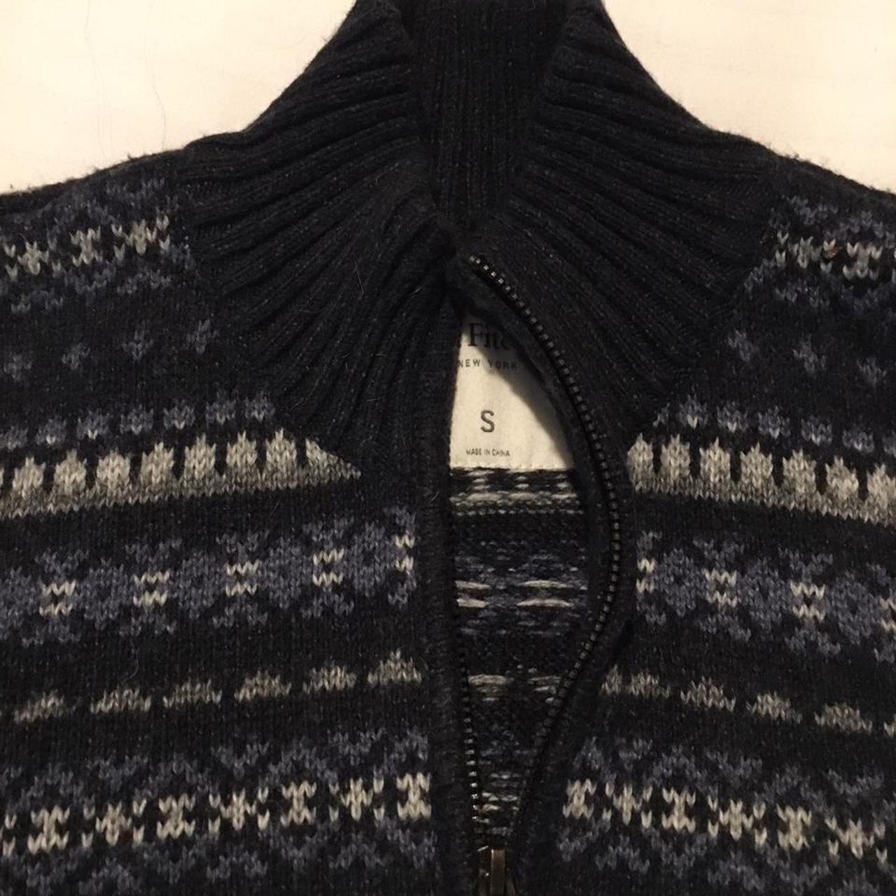 Mens, small size jumper. Blue and grey pattern.... - Depop