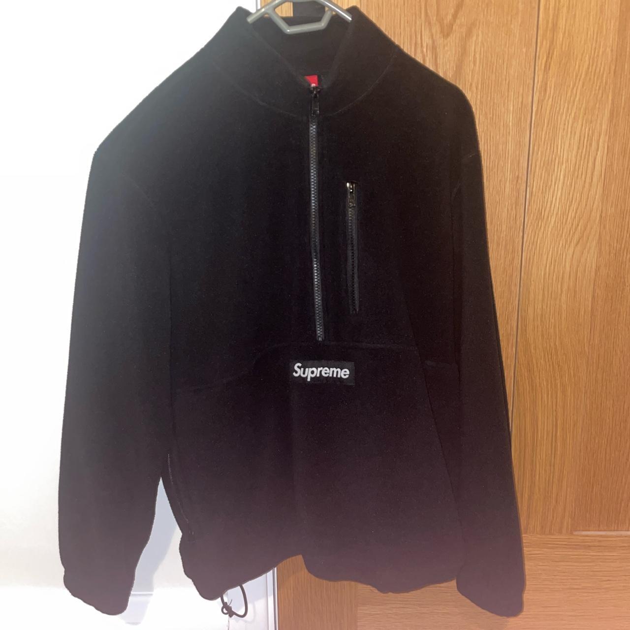 Supreme polartec black half zip fleece, released... - Depop