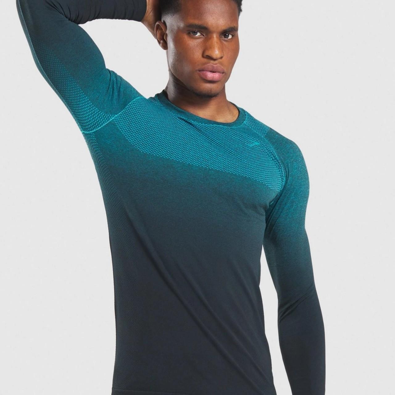 Gymshark men's, Vital Ombre Seamless Long Sleeve... - Depop