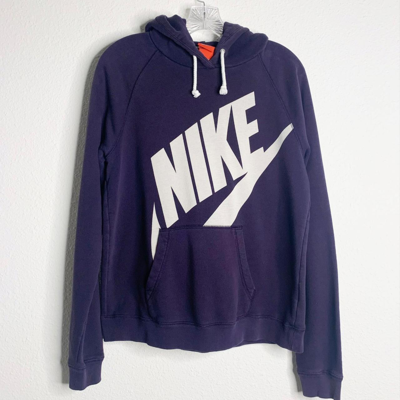 Nike Purple Pullover Hoodie Sweatshirt Spell Out Big... - Depop