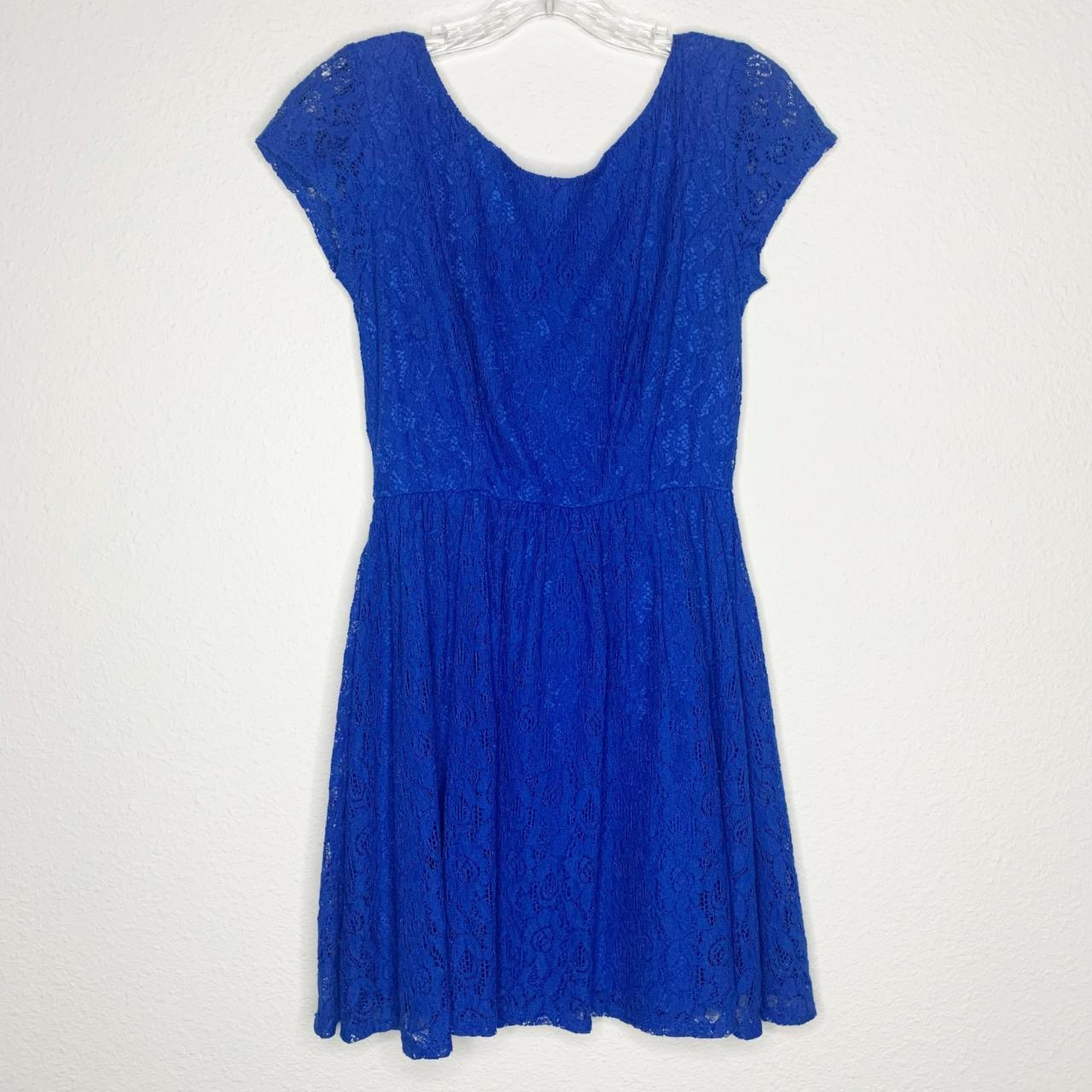 B. Darlin Blue Lace Short Sleeve Elastic Waist Mini... - Depop