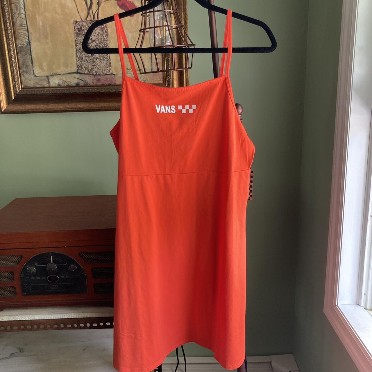 Vans Bright Orange Meadowlark Skater Dress Womens. Depop