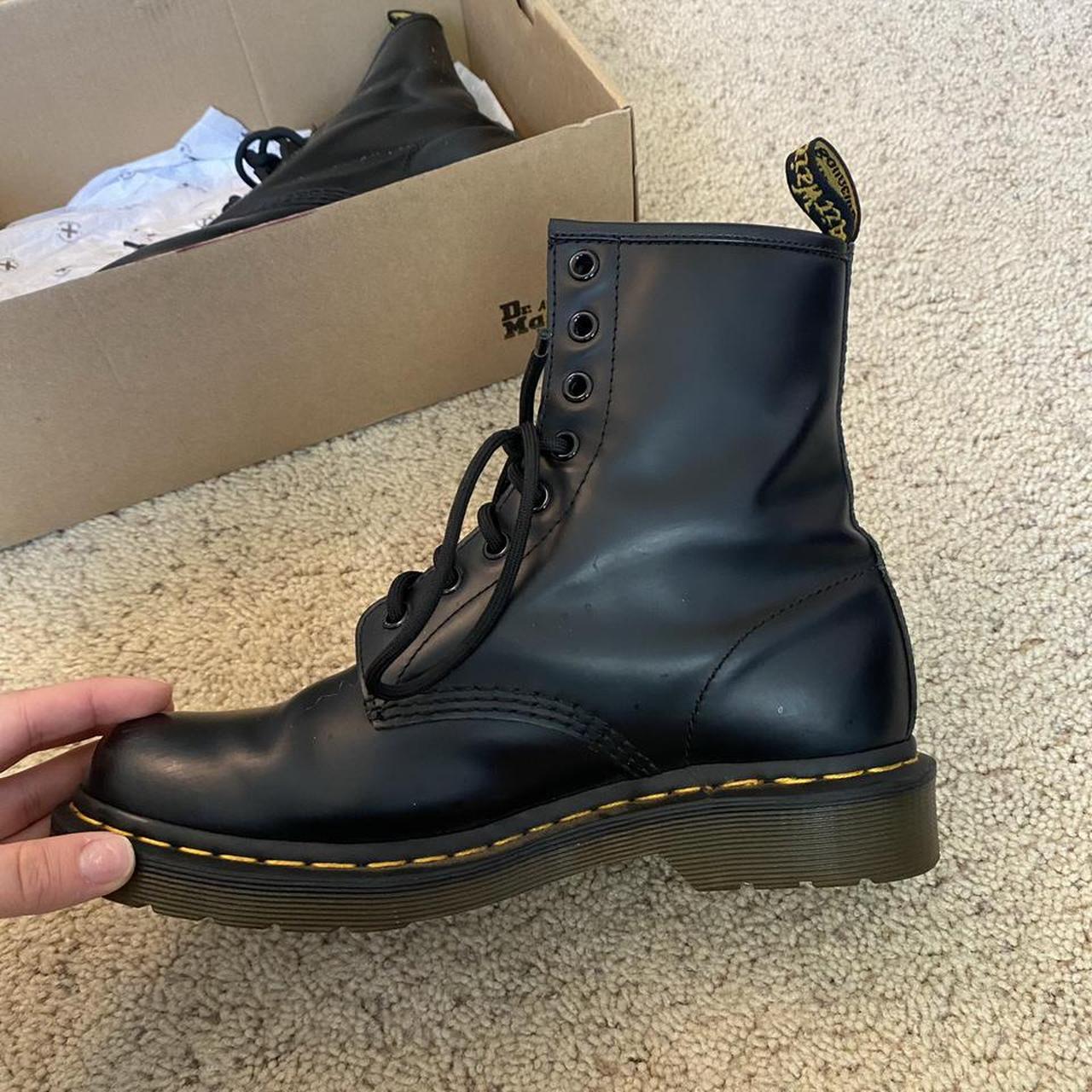 Black Smooth Leather Doc Martens. Cute with dresses,... - Depop