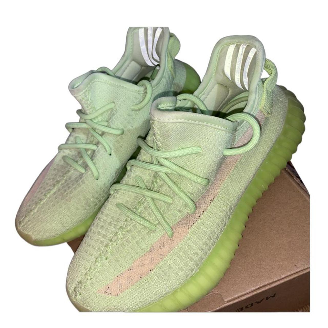 neon green yeezys women's