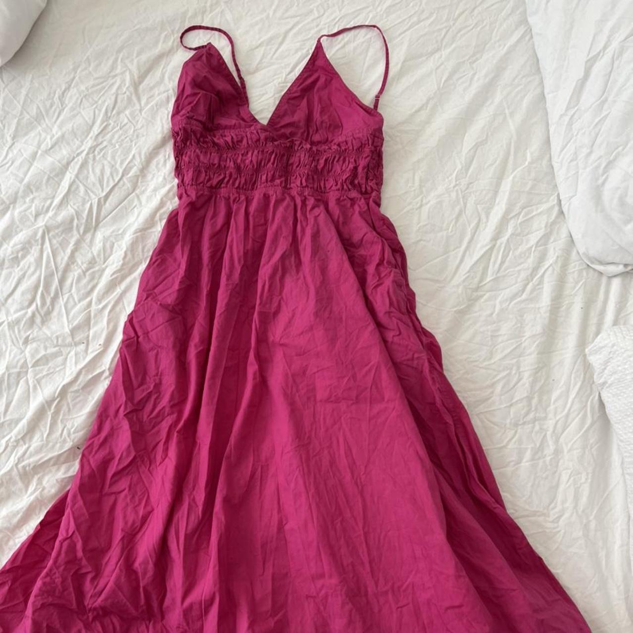 Gorgeous zara pink midi dress. Perfect for vacay,... - Depop