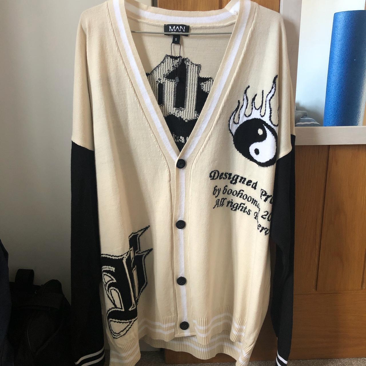 Boohoo Men's Cream Cardigan Depop
