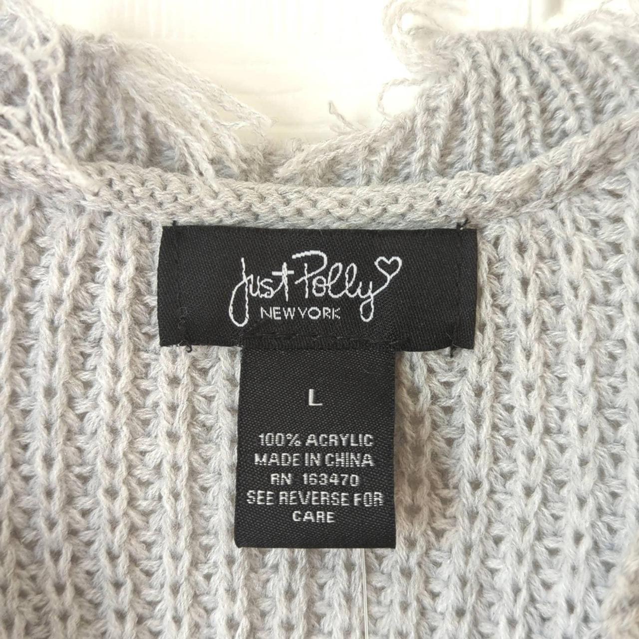 Just Polly Heart & Ribbed Knit Cropped Distressed... - Depop