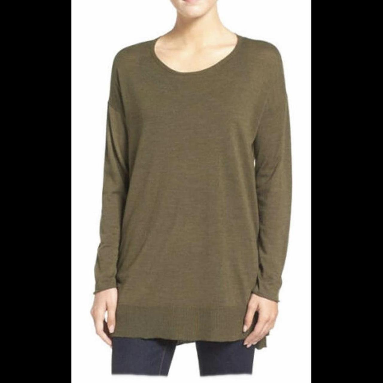 Eileen Fisher 100 Merino Wool Tunic Sweater Size