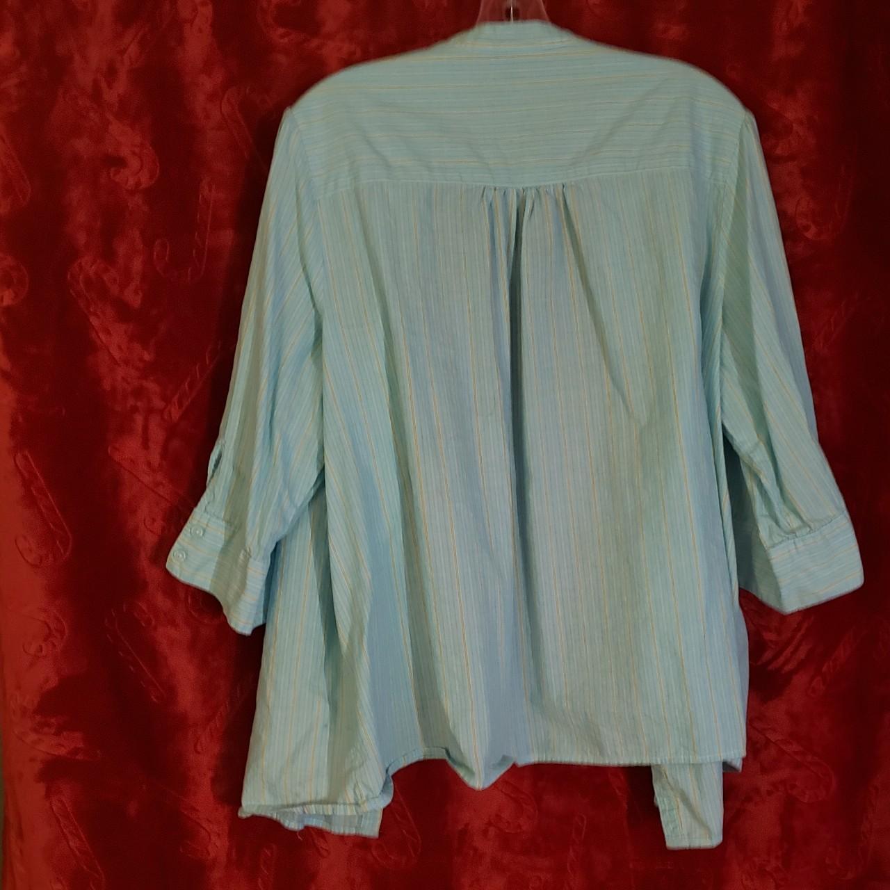 Basic Editions Women's Blue and Gold Blouse (2)