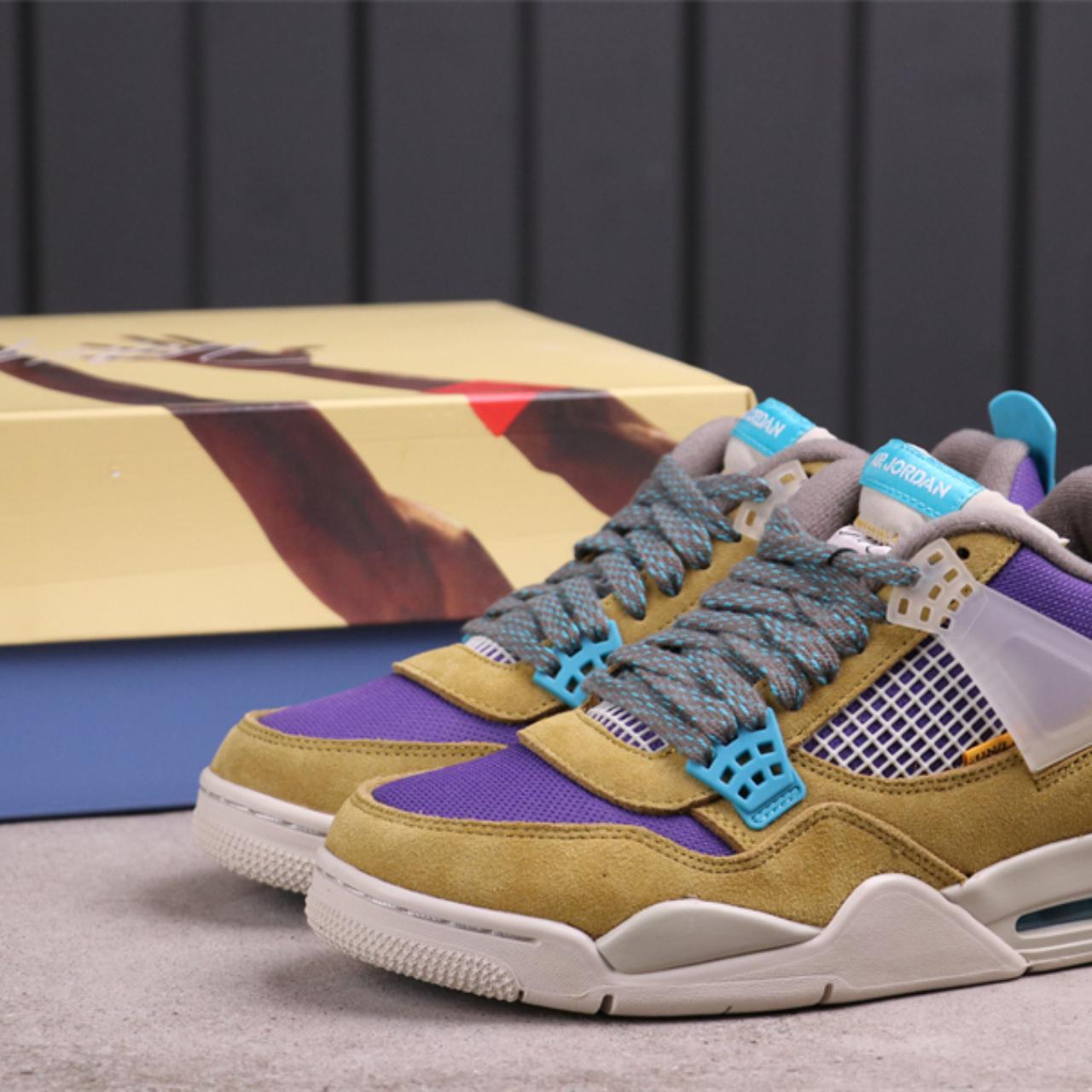 purple and tan jordans