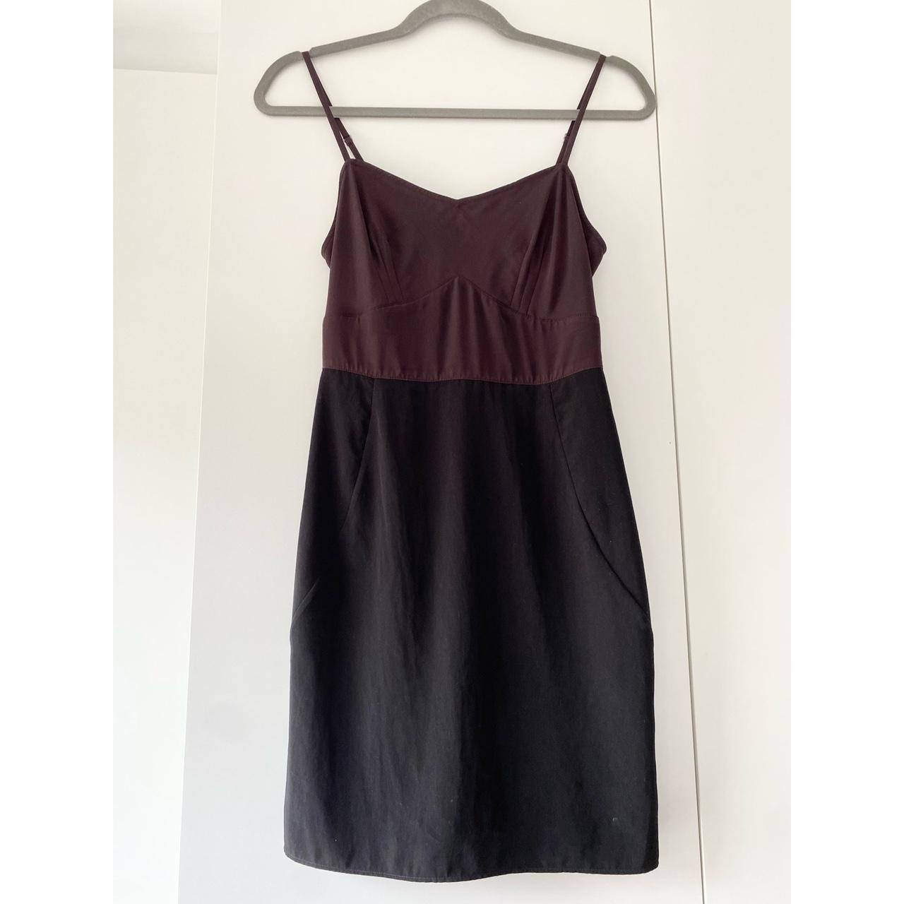 All Saints structured slip dress in burgundy and... - Depop