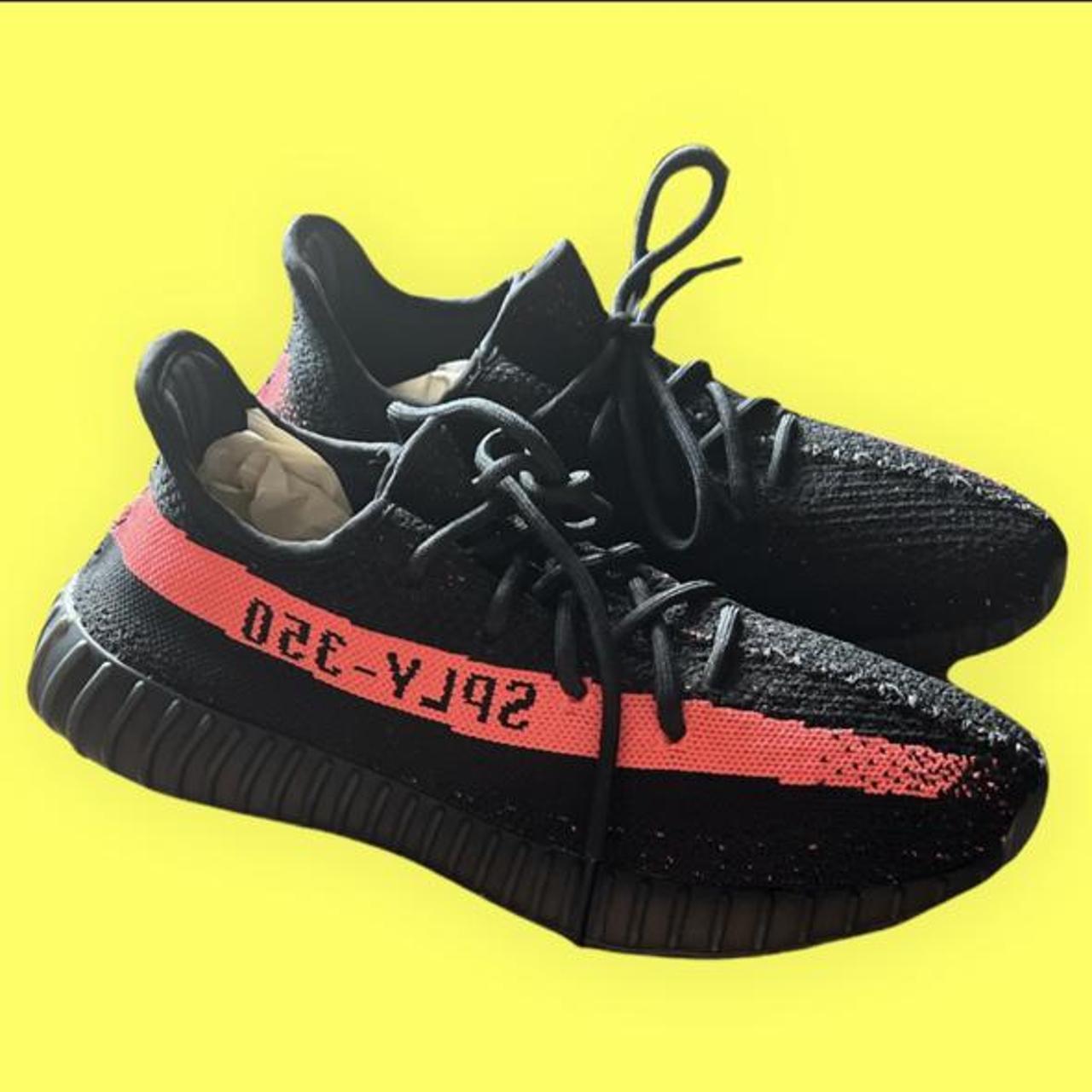 yeezy black red yellow