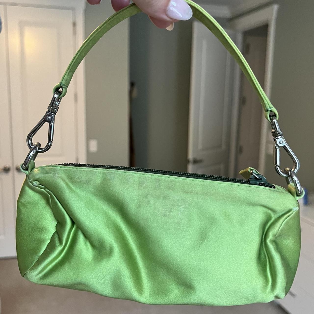Prada Lime Green Satin Mini Bag No major flaws,... Depop