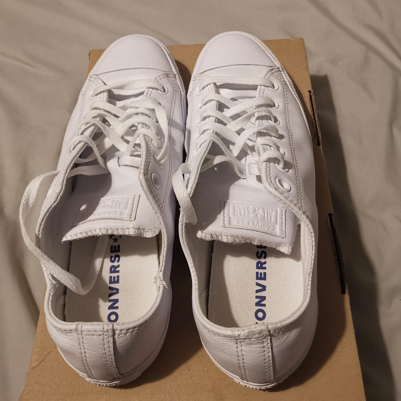 Converse leather clearance white trainers