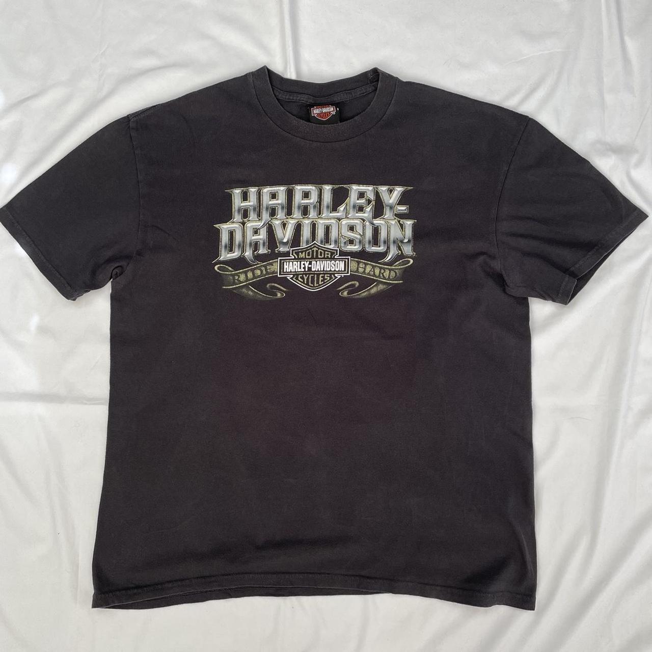 Harley Davidson Graphic T-Shirt Size: XL Pit to... - Depop