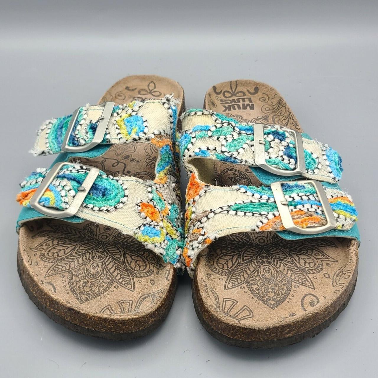 Muk Luks Women's Brown and Blue Sandals (3)