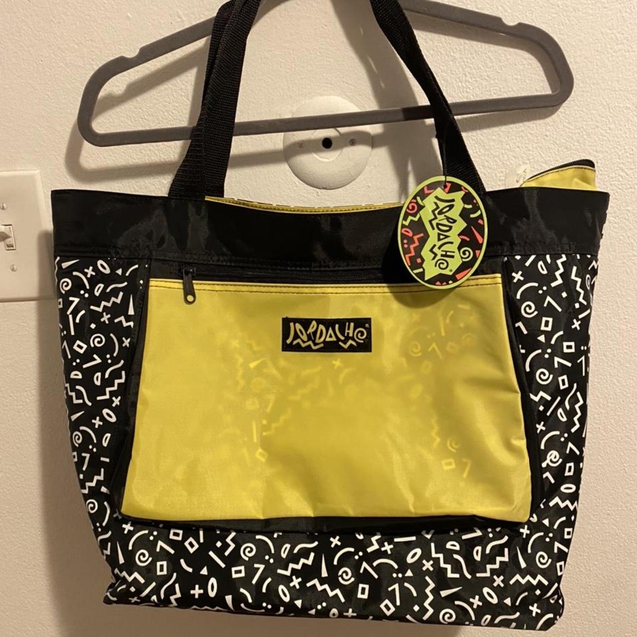 Jordache Women's Black and Yellow Bag | Depop