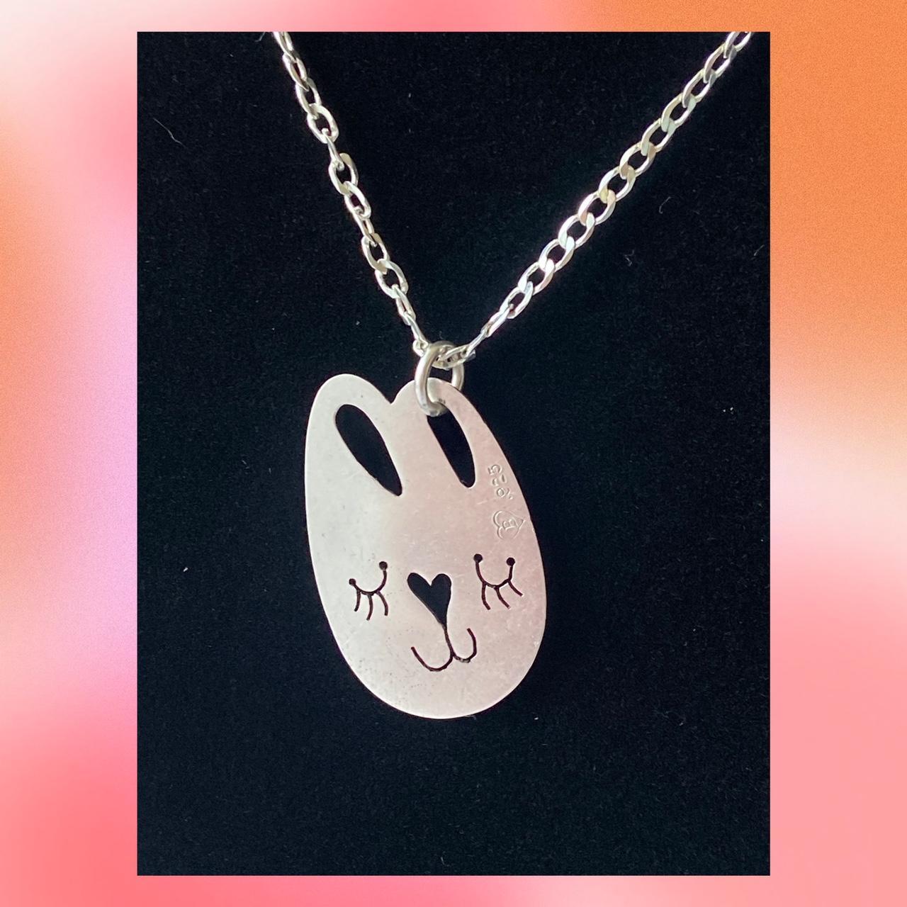 Sterling silver bunny charm necklace Depop