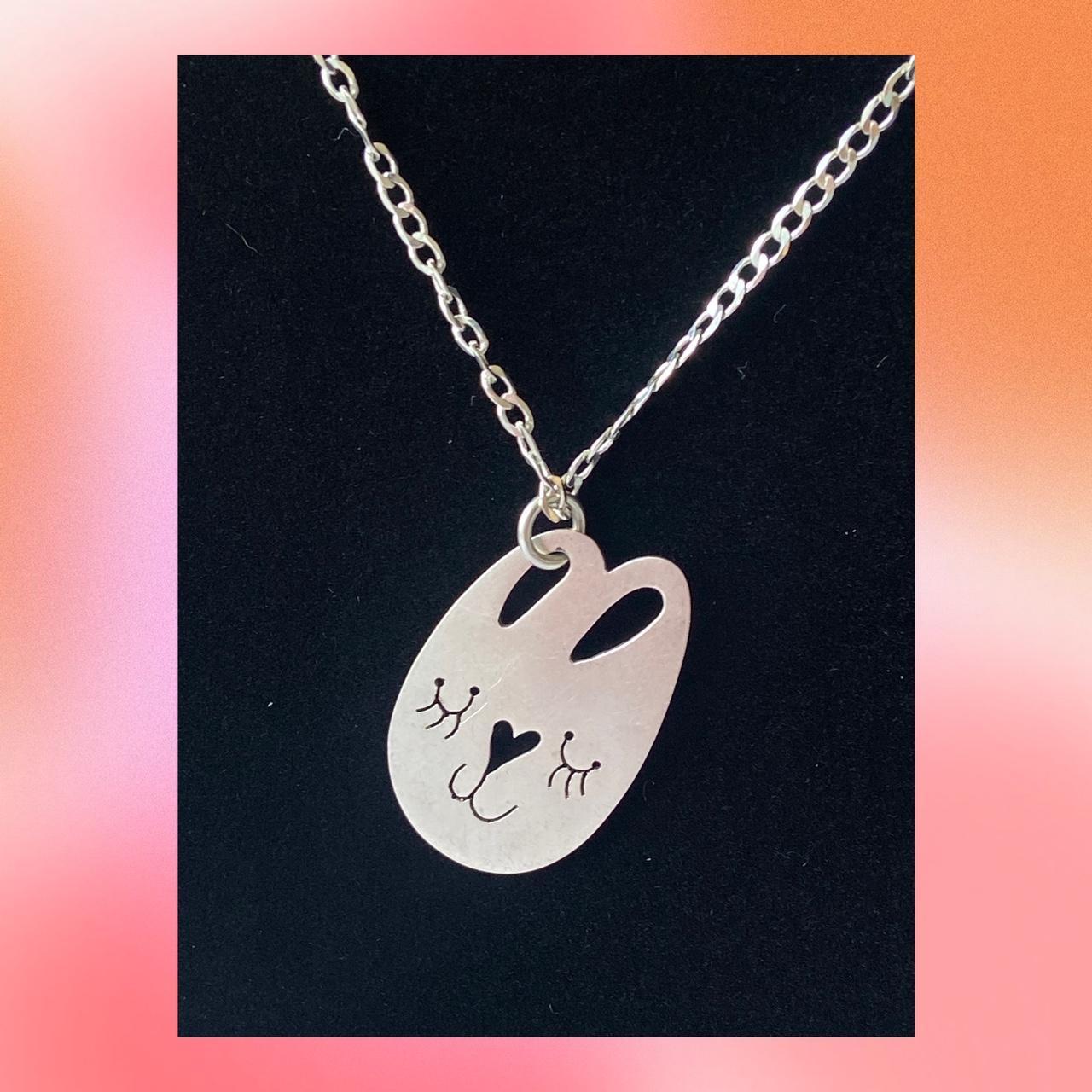 Sterling silver bunny charm necklace Depop