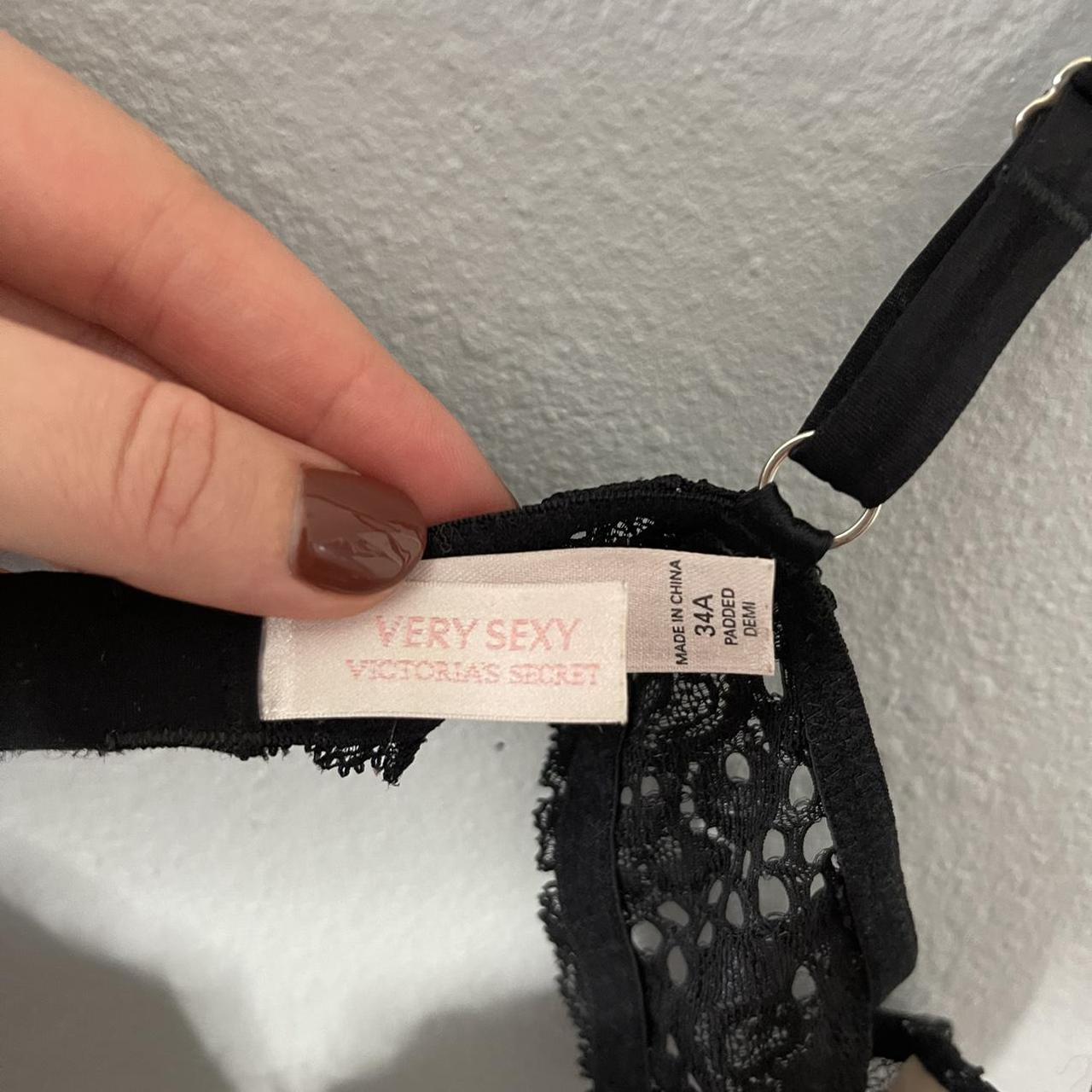 VICTORIA’S SECRET black lace underwire bra with back... - Depop