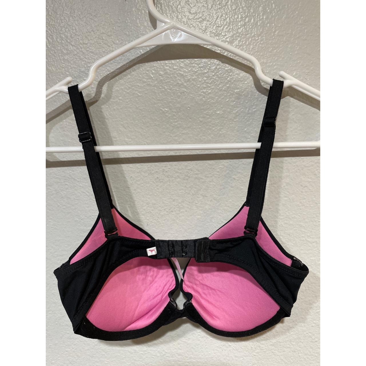 Black Bra with pink ribbon, Size 32C