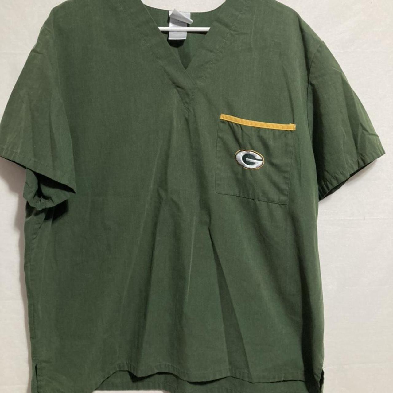 NFL Greenbay Packers Unisex Scrub Top, Size: Medium