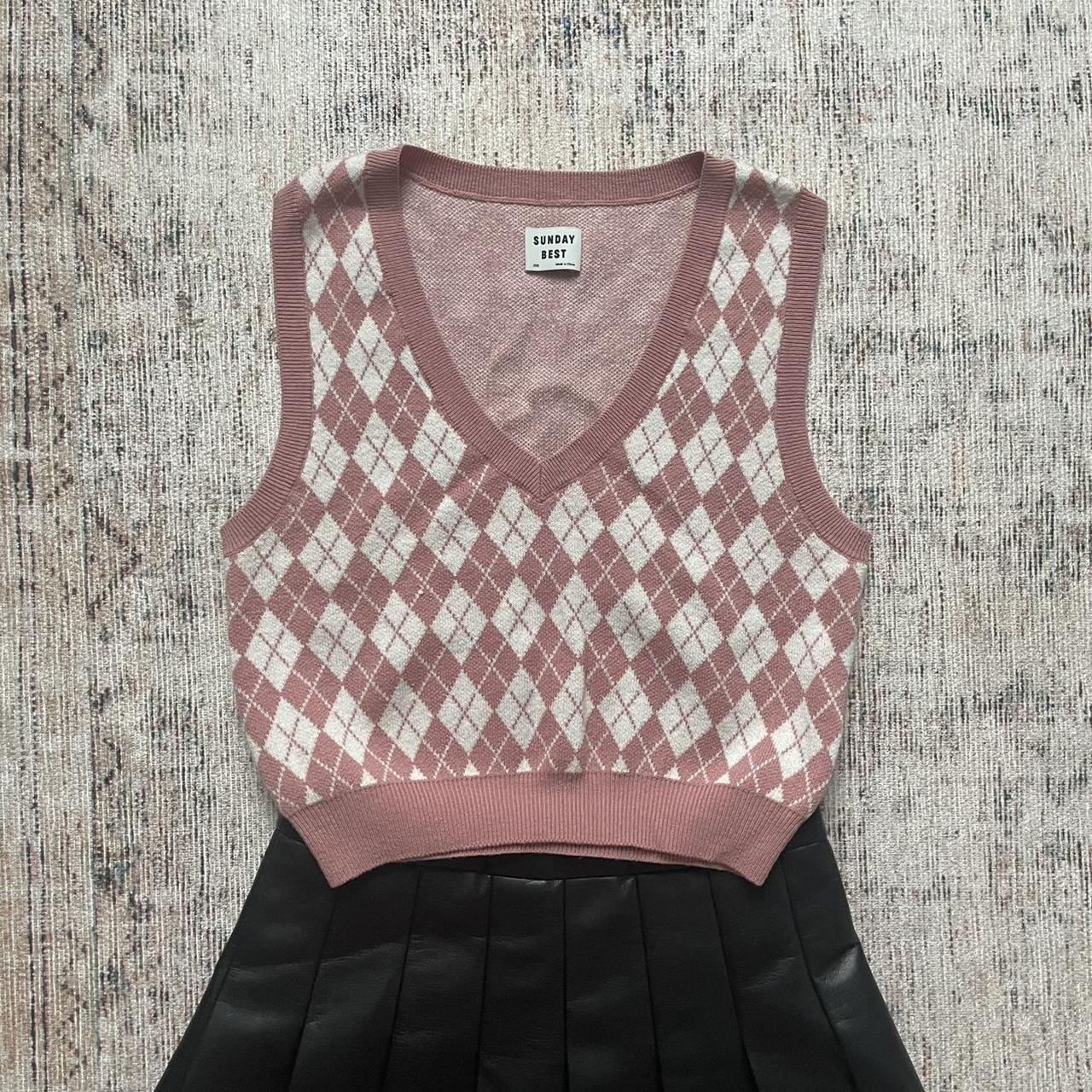 Aritzia Sunday Best Quinn Vest in Raspberry Pink and... Depop