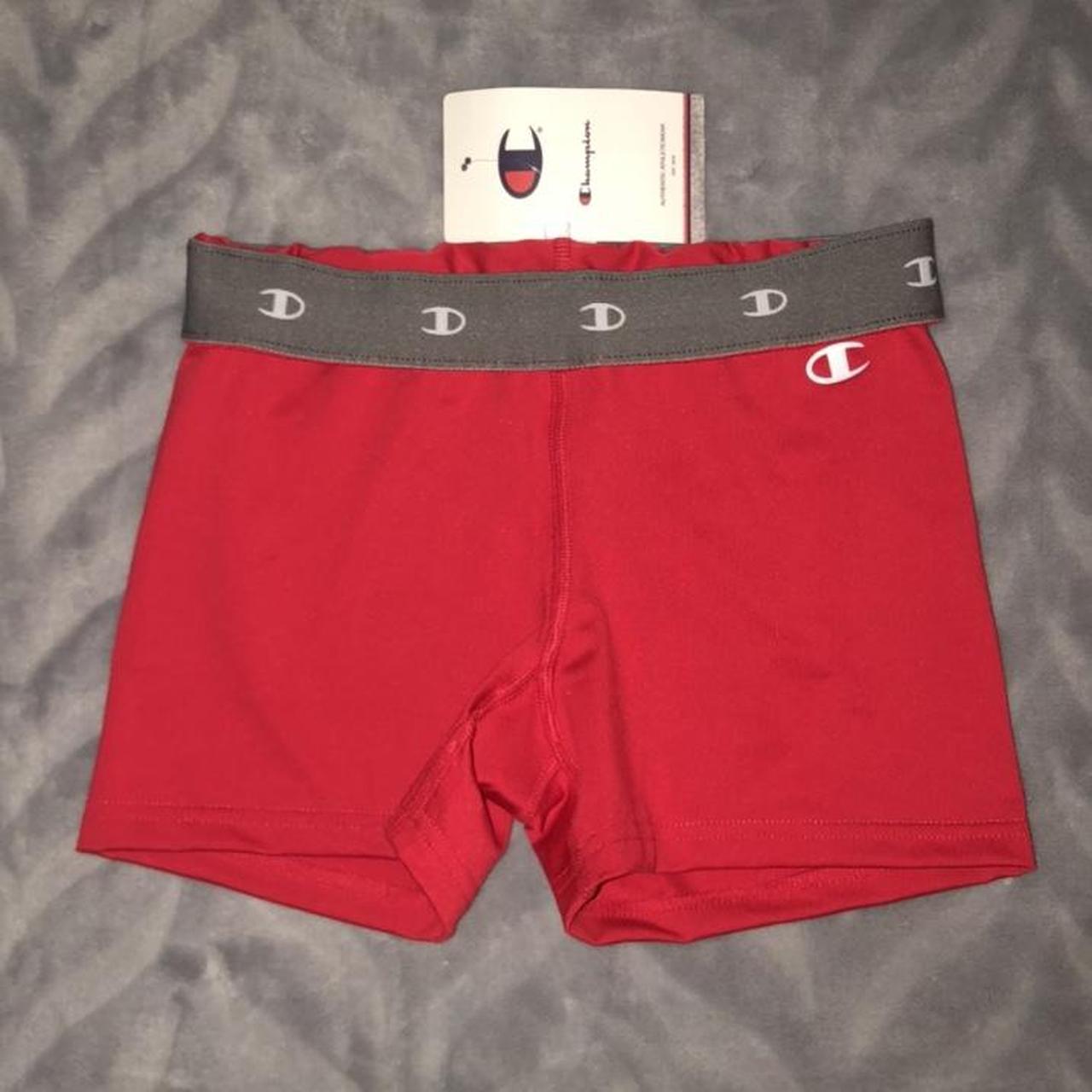 red champion biker shorts