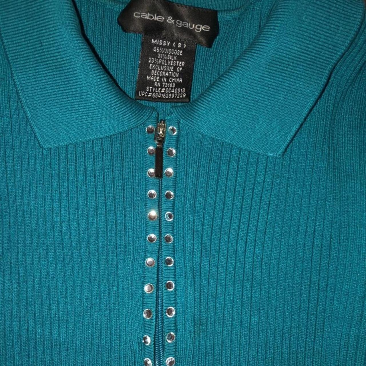  Y2K Cable & Gauge Teal Sweater •Soft and stretchy... Depop