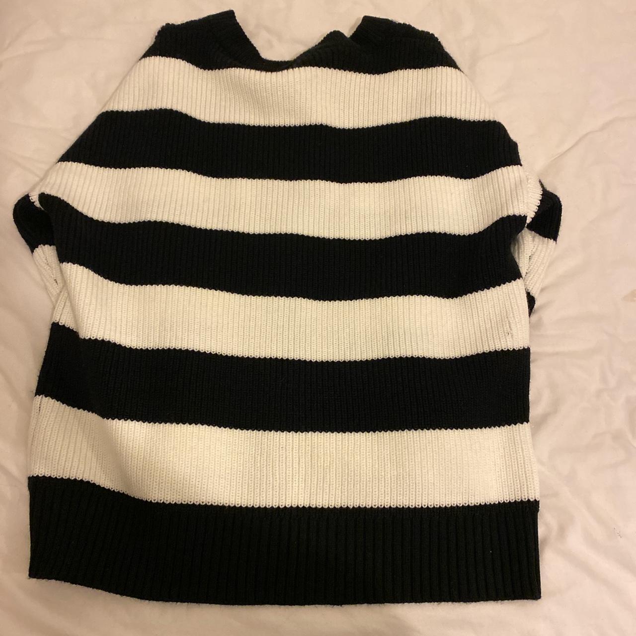 £35 Cardigan white and black stripes. Been worn... - Depop