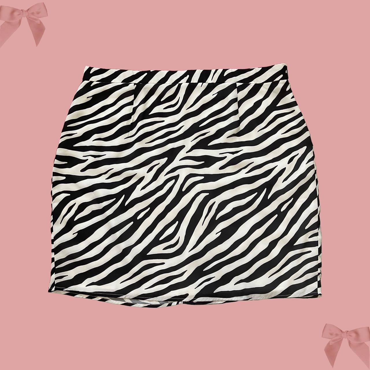 zebra print skirt from boohoo. labeled as a size 12.... Depop