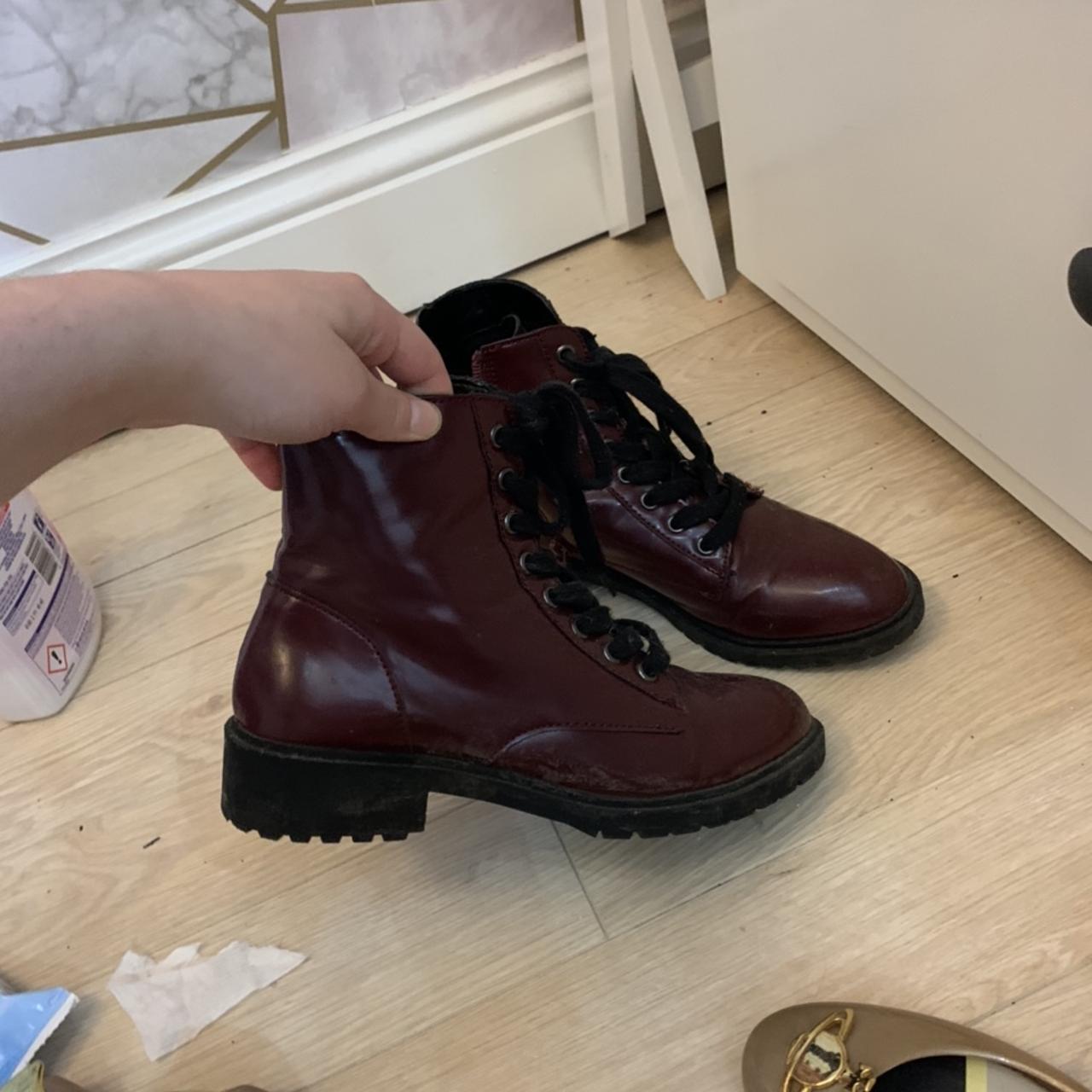 New look hot sale burgundy boots