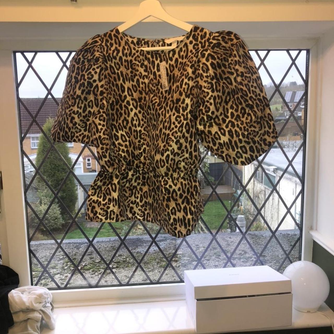 Puff sleeve leopard print H&M never
