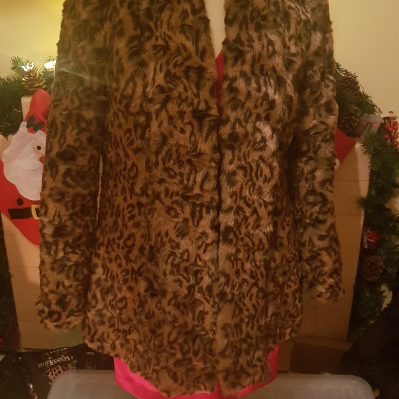 River island leopard clearance print faux fur coat