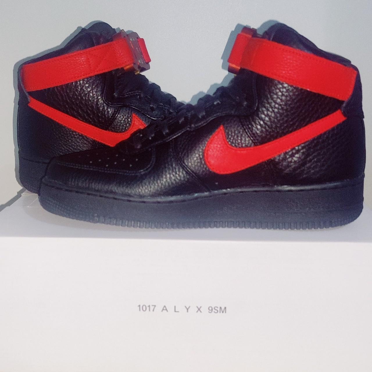Alyx x Nike Air Force 1 High University Red Black Release Date - SBD