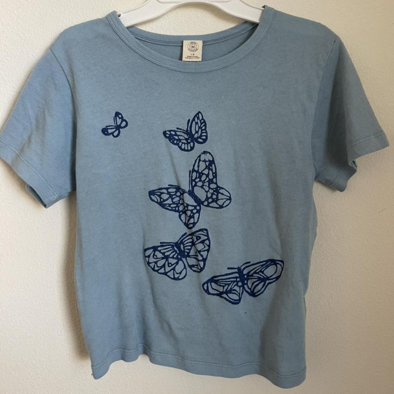 Urban Outfitters Women's Blue T-shirt | Depop