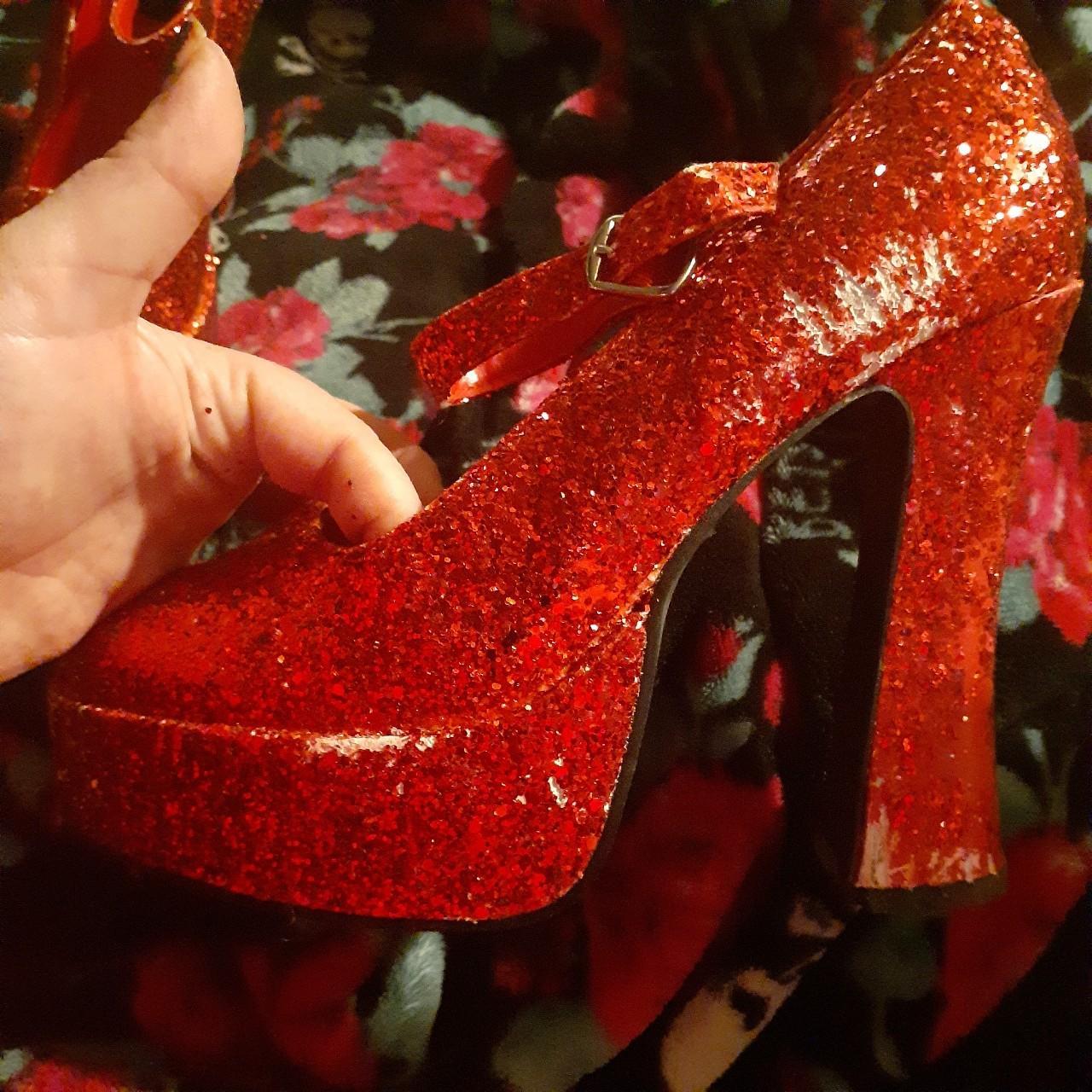 ruby red platform shoes