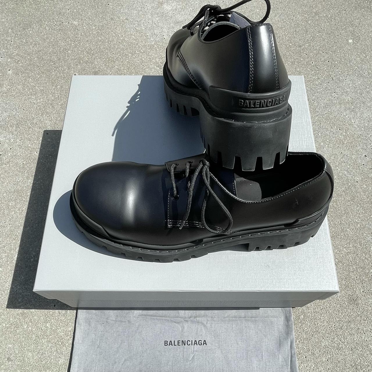 Balenciaga Leather Derby Combat Boots in Black for Men  Lyst
