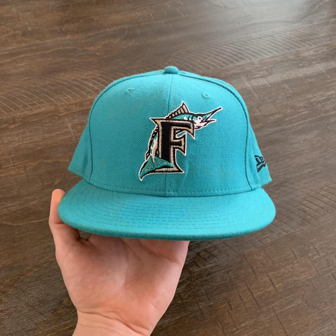 Florida marlins baseball hat double color way teal - Depop