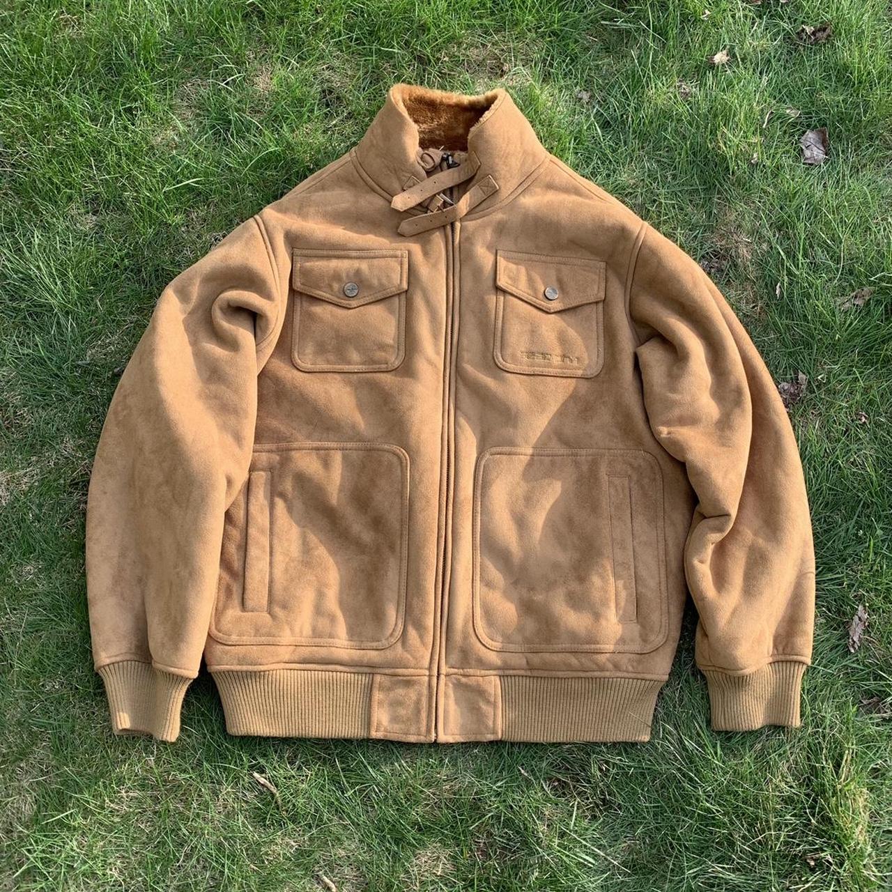 •Vintage SEAN JOHN brown coat with fur lining all... Depop