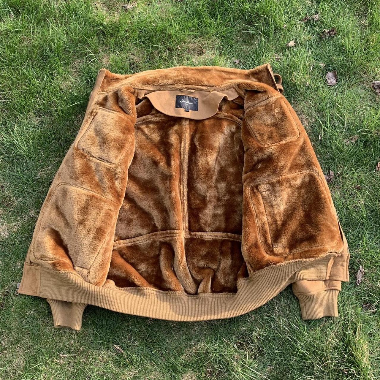 •Vintage SEAN JOHN brown coat with fur lining all... Depop